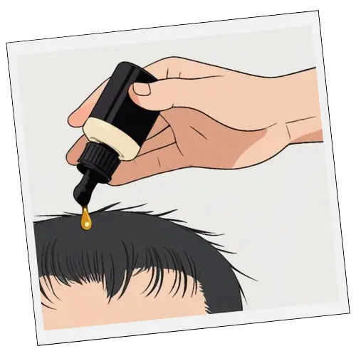 Aplicacion de aciete minoxidil